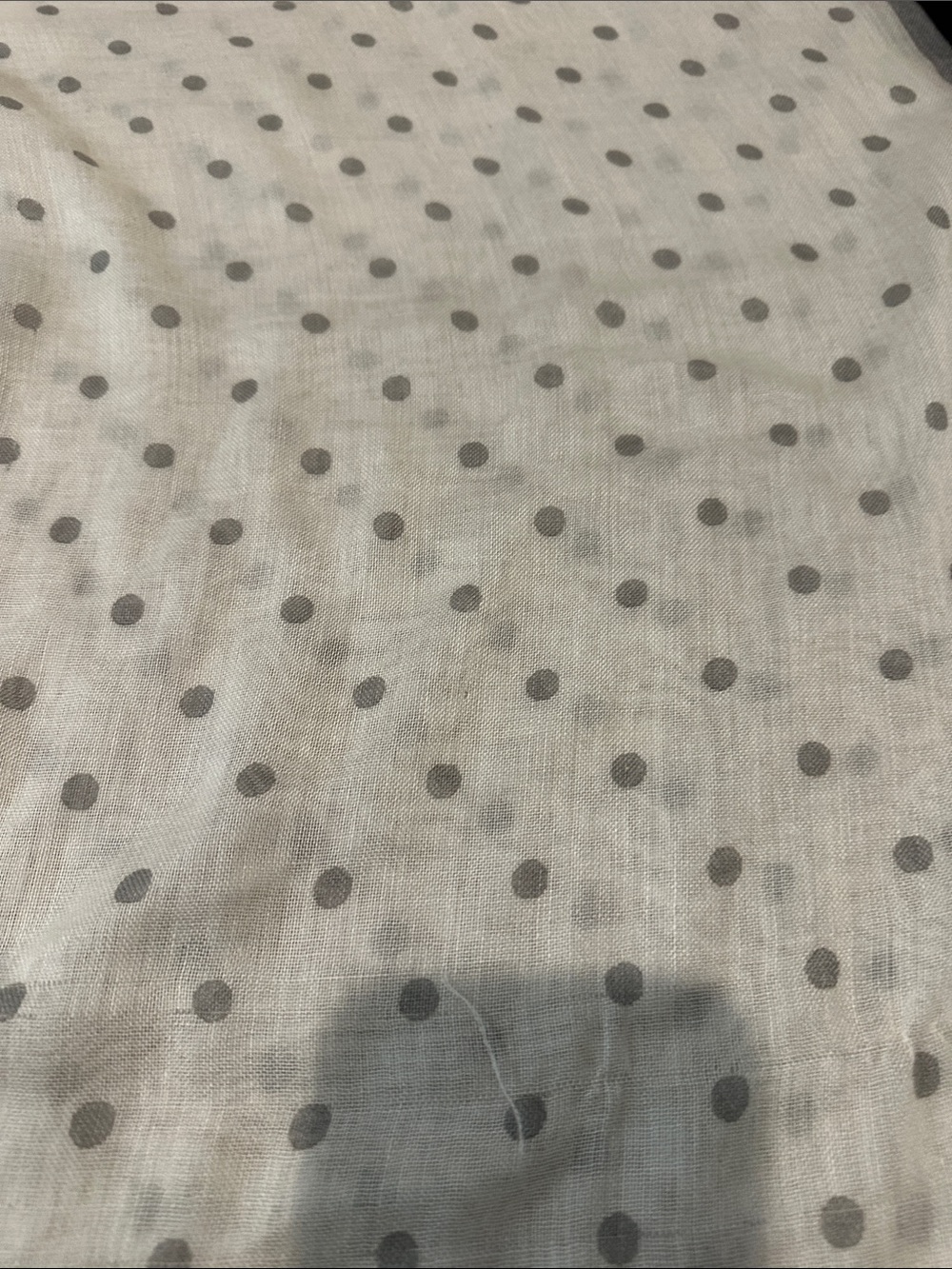 Light Polka Dot & Stripe Scarf in White, Black, and Tan - Picture 3 of 8